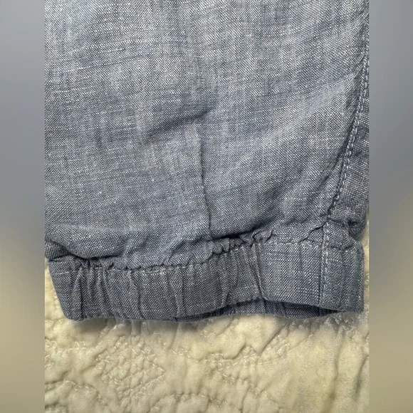 Athleta Cabo Chambray Blue linen joggers - Picture 4 of 6